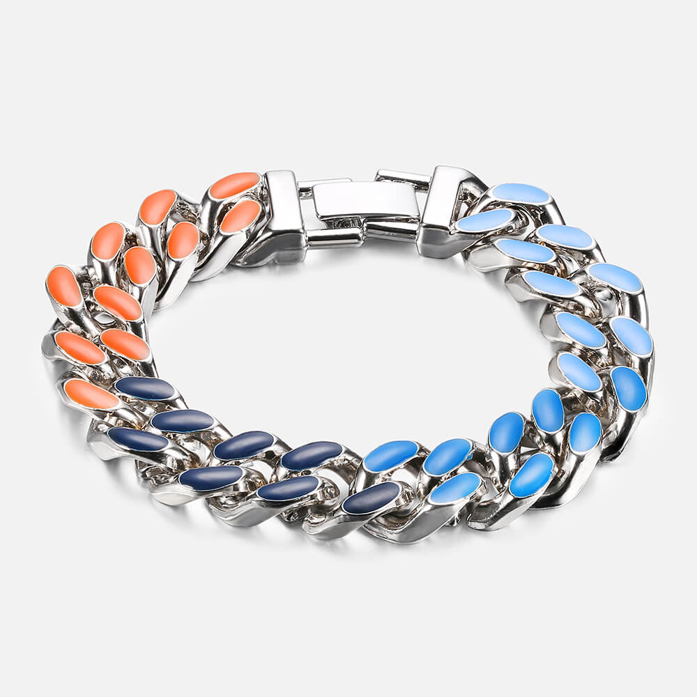 Colorful Rhinestone Cuban Street Bracelet