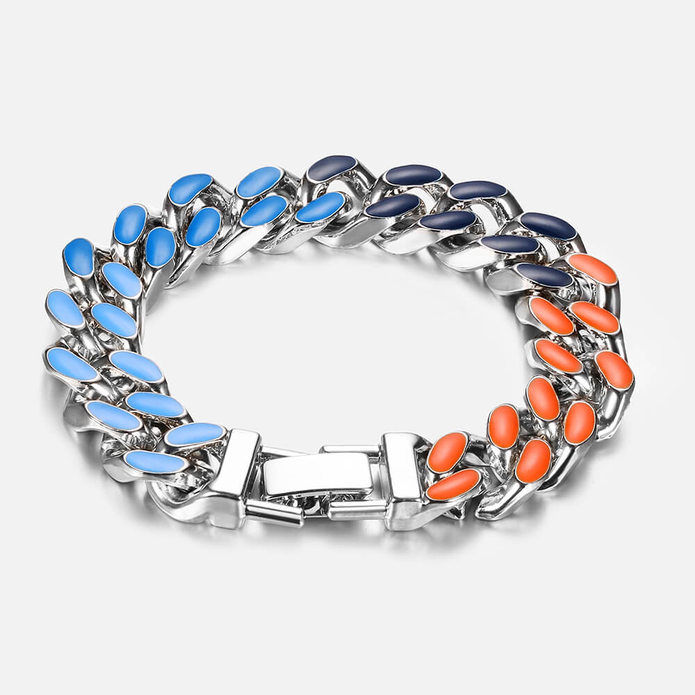 Colorful Rhinestone Cuban Street Bracelet