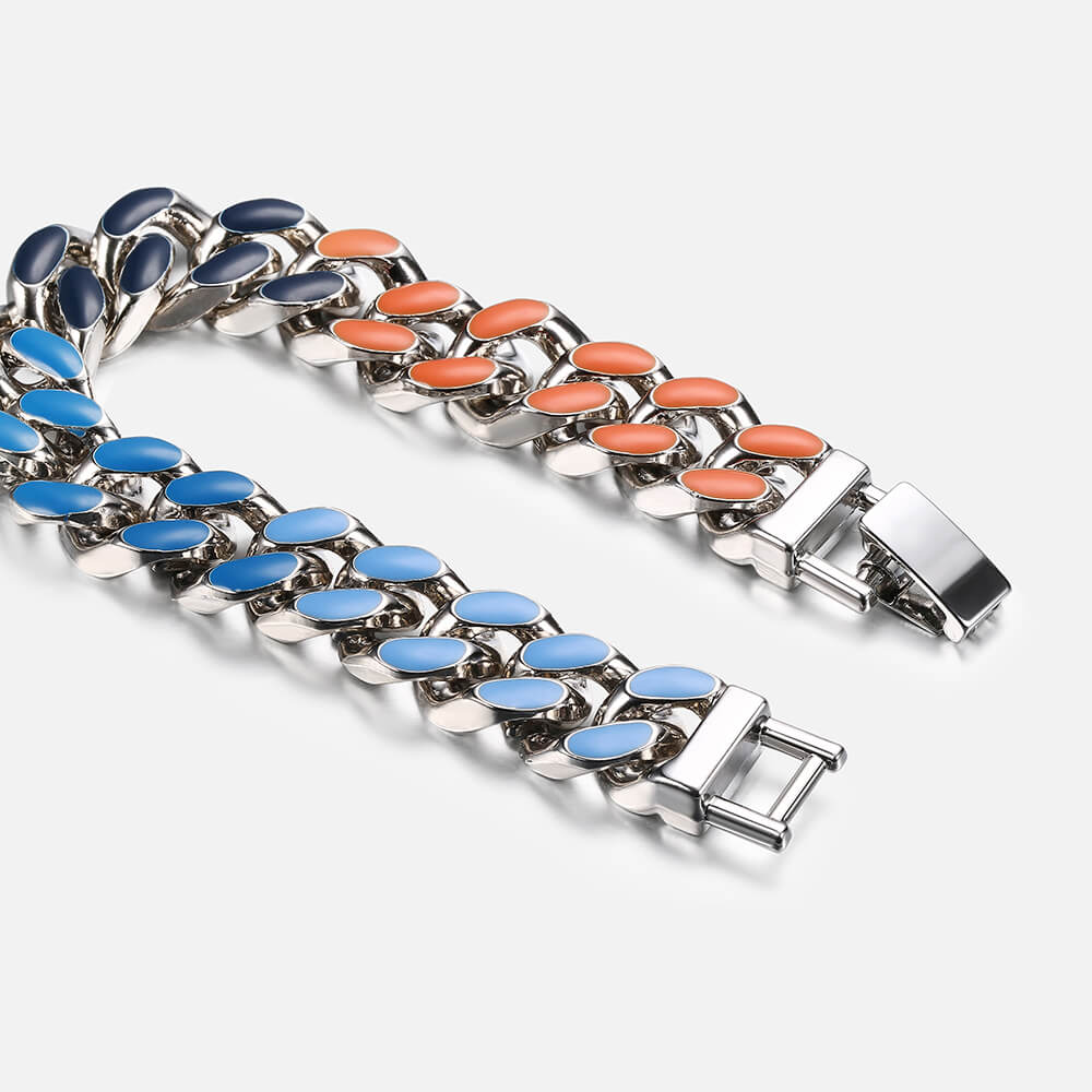 Colorful Rhinestone Cuban Street Bracelet