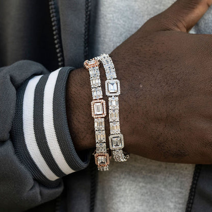 Copper Inlaid Square Zircon Hip-hop Necklace