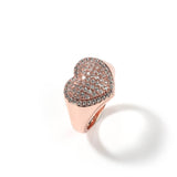 Copper Inlaid Zircon Heart-shaped Couple Ring05 | iceremix.com