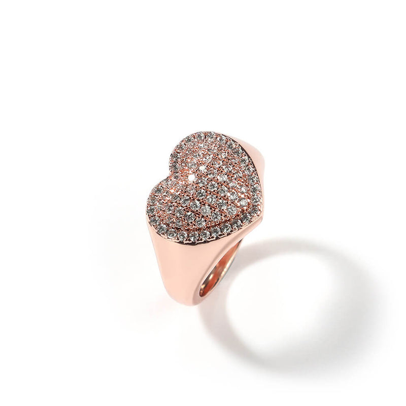 Copper Inlaid Zircon Heart-shaped Couple Ring05 | iceremix.com