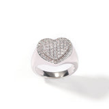 Copper Inlaid Zircon Heart-shaped Couple Ring07 | iceremix.com