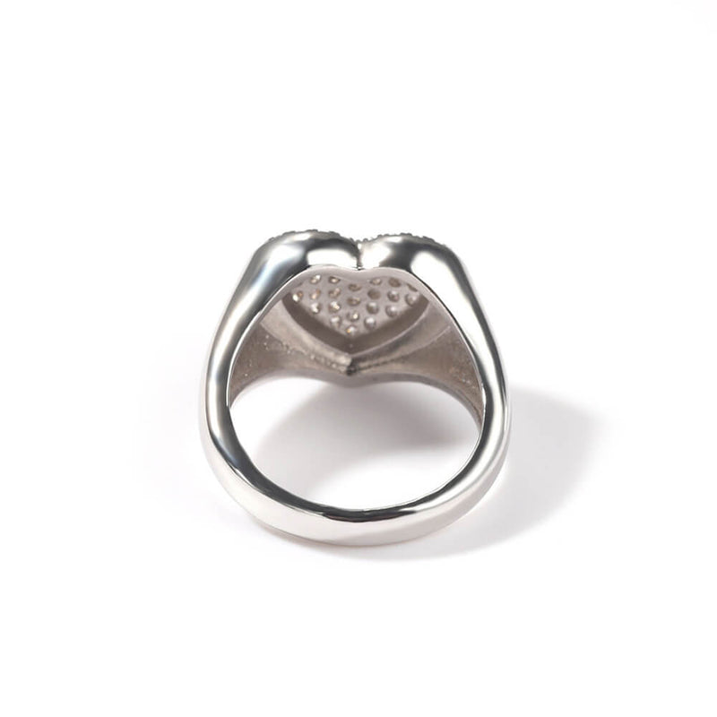 Copper Inlaid Zircon Heart-shaped Couple Ring