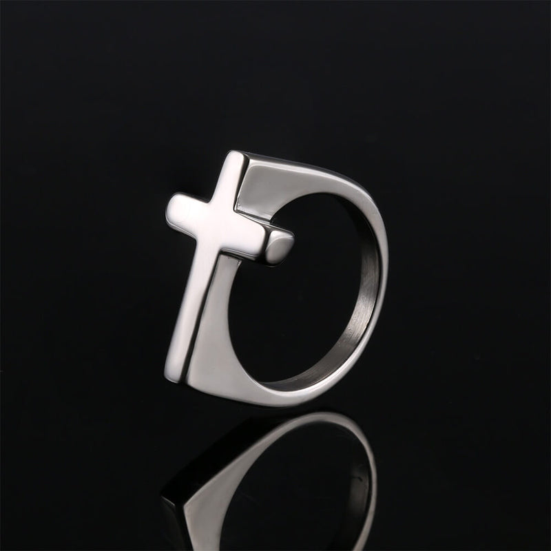 Cross Titanium Steel Hip Hop Ring