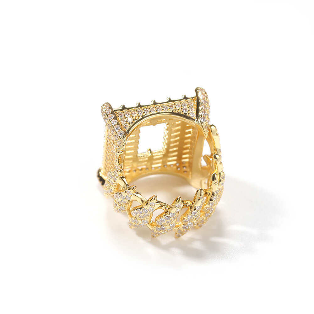 Cubic Zirconia Hollow Men's Ring