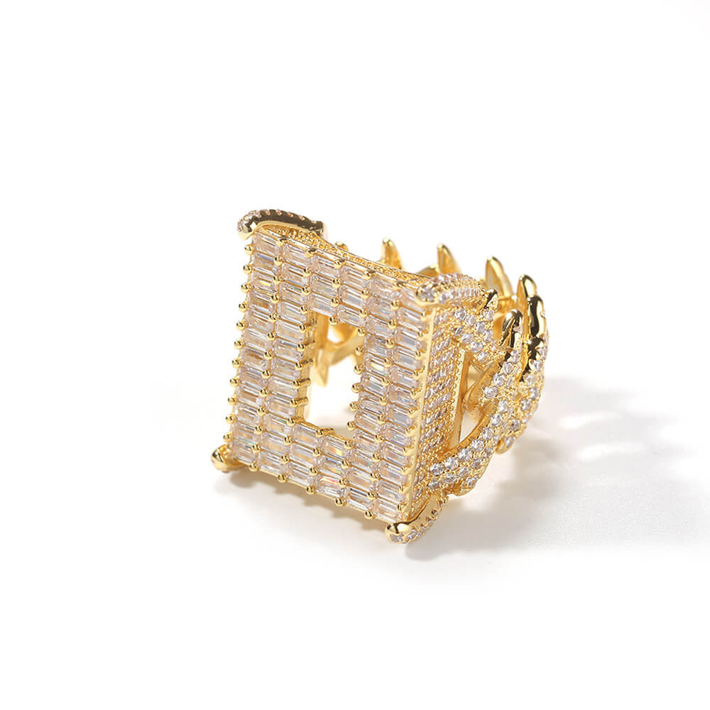 Cubic Zirconia Hollow Men's Ring