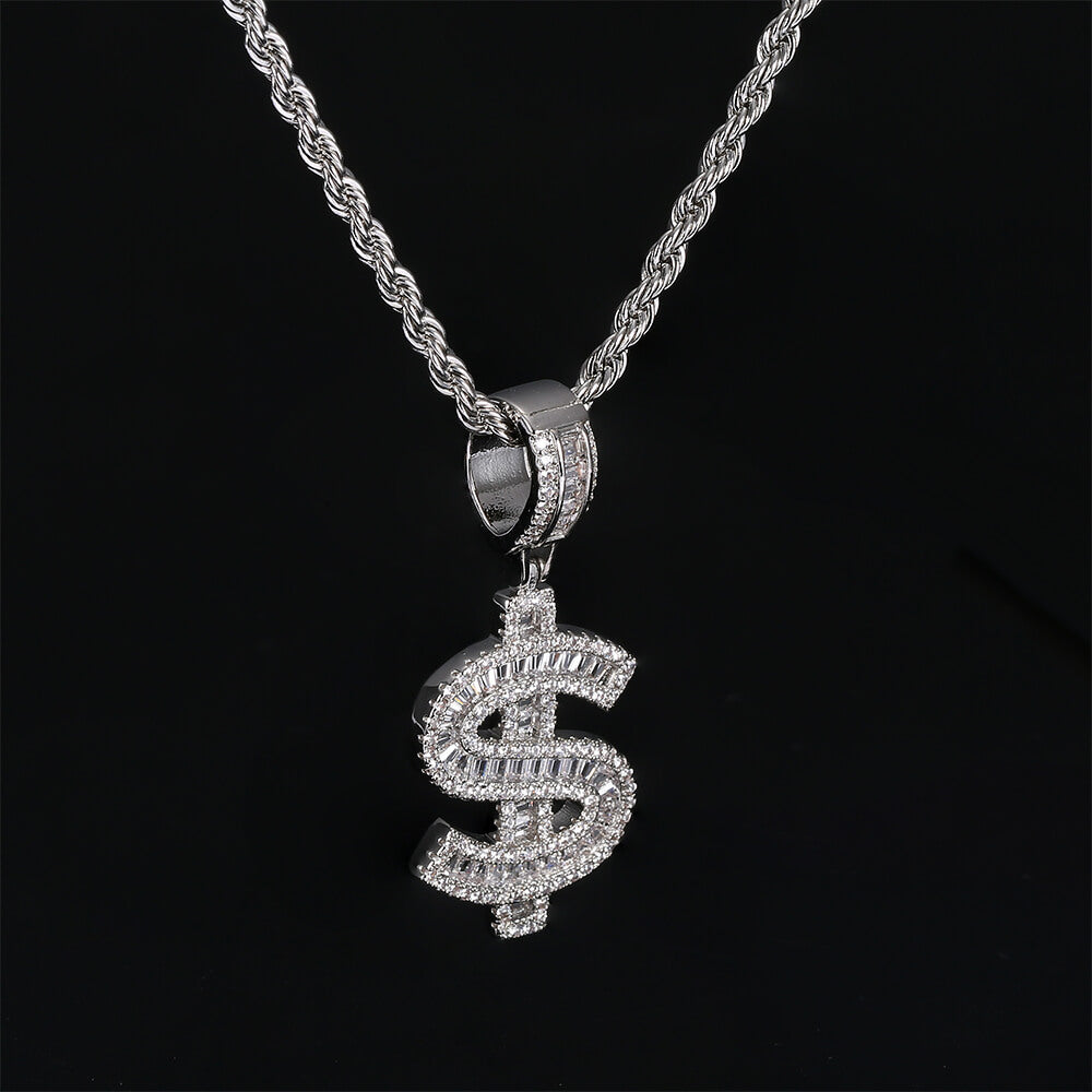 Dollar Wealth Hip-Hop CZ Pendant