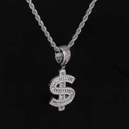 Dollar Wealth Hip-Hop CZ Pendant