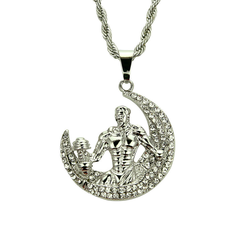 Dumbbell Fitness Muscular Man Hip Hop Pendant