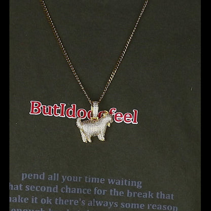 Hip Hop Micro-inlaid Zircon Goat Pendant