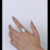 Brilliant Oval Cut with Marquise Shape Side Stones Ring