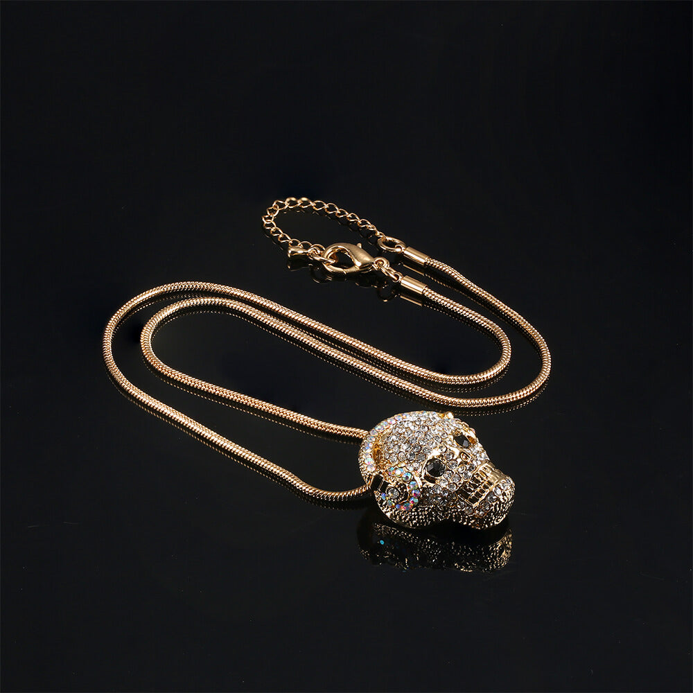 Earphone Skull Pendant With Diamonds