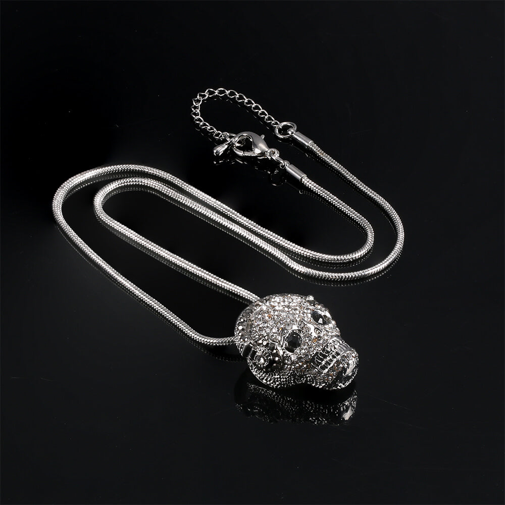 Earphone Skull Pendant With Diamonds
