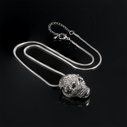 Earphone Skull Pendant With Diamonds