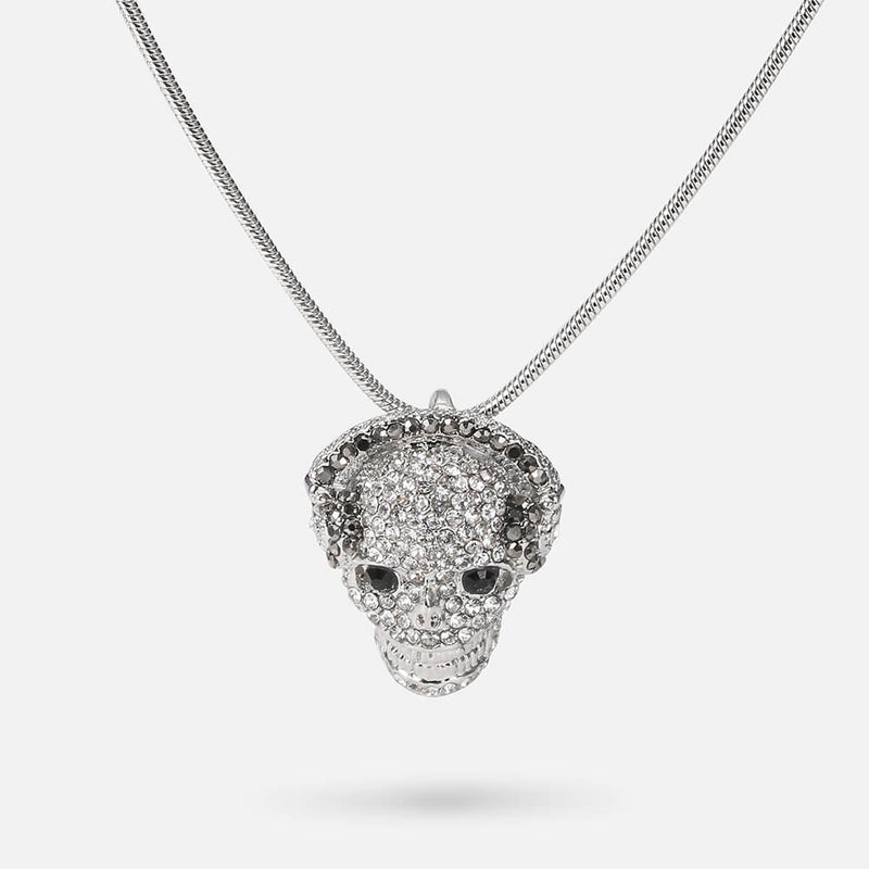 Earphone Skull Pendant With Diamonds