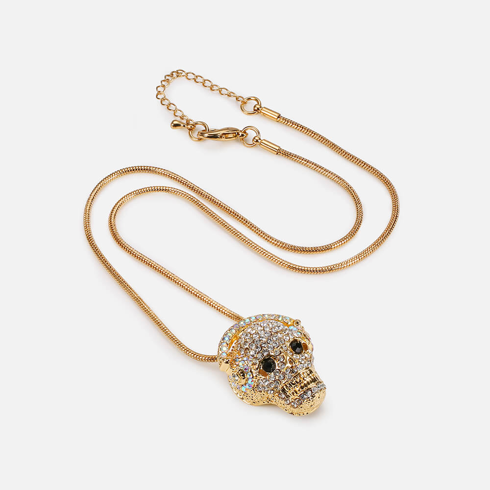 Earphone Skull Pendant With Diamonds