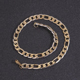 Multi-Size Stainless Steel Figaro Chain in Gold
