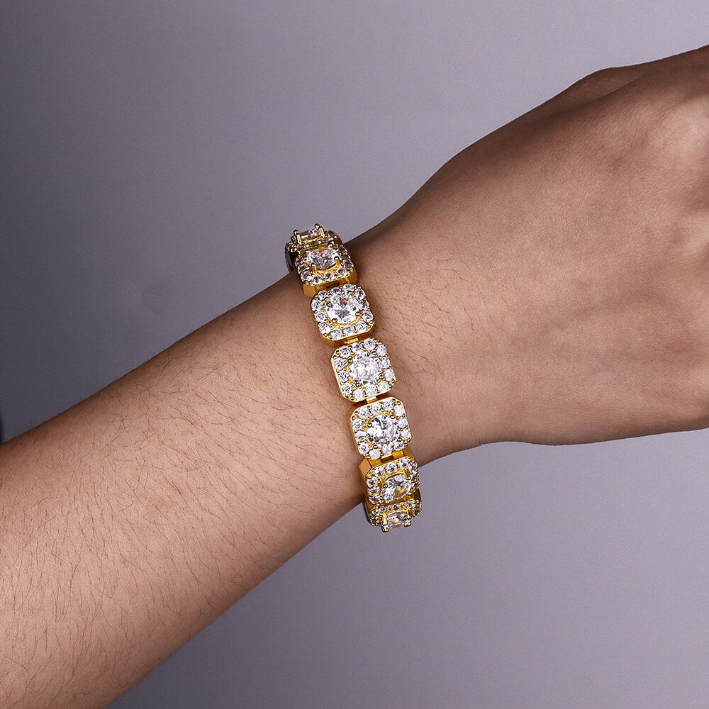 Flip Buckle Cube Rock Sugar Zircon Bracelet