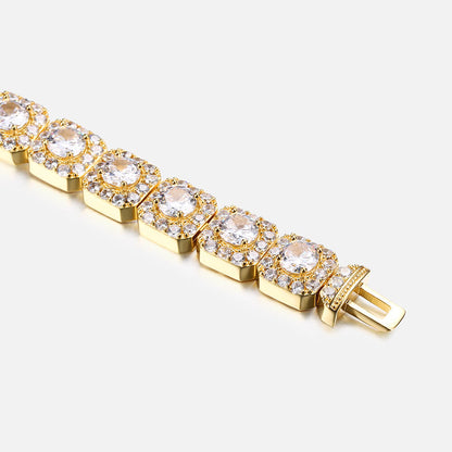 Flip Buckle Cube Rock Sugar Zircon Bracelet