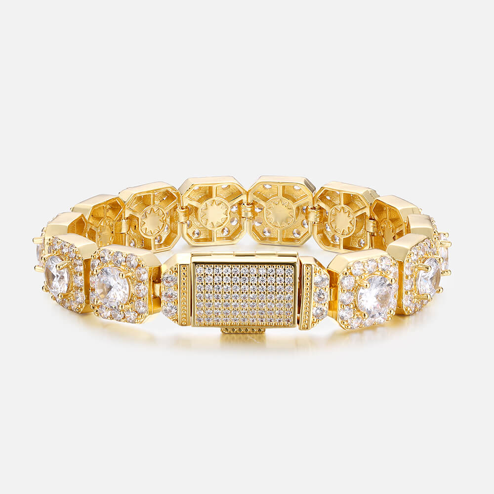 Flip Buckle Cube Rock Sugar Zircon Bracelet