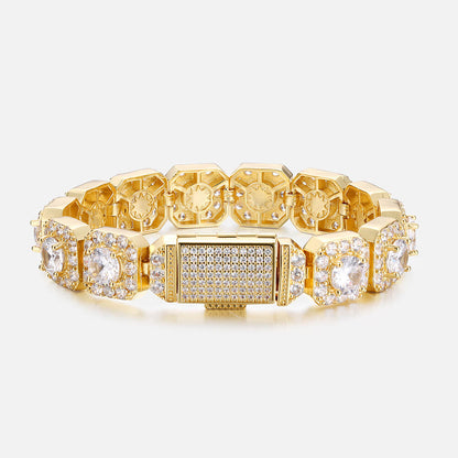 Flip Buckle Cube Rock Sugar Zircon Bracelet