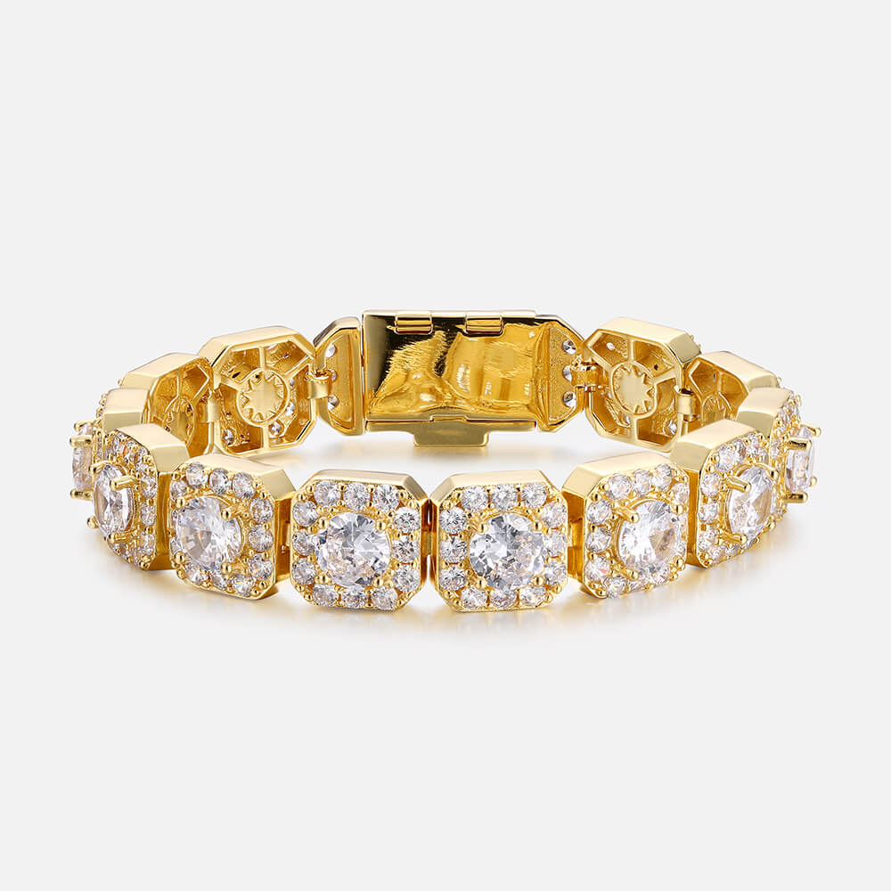 Flip Buckle Cube Rock Sugar Zircon Bracelet