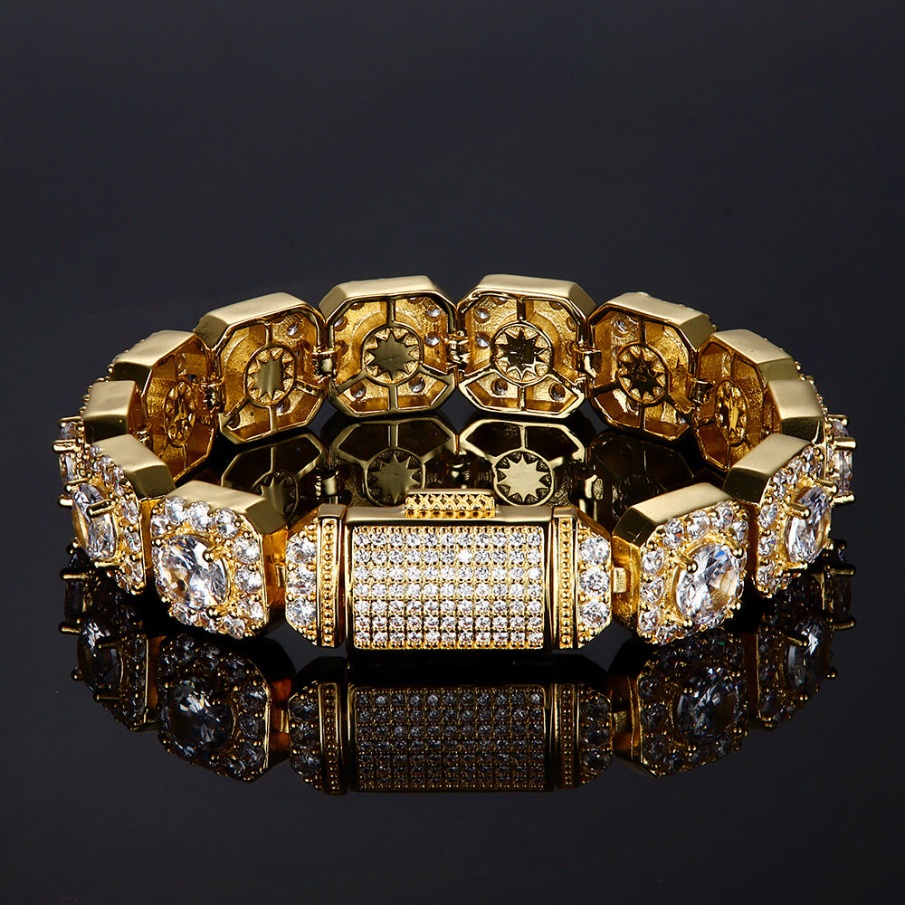 Flip Buckle Cube Rock Sugar Zircon Bracelet