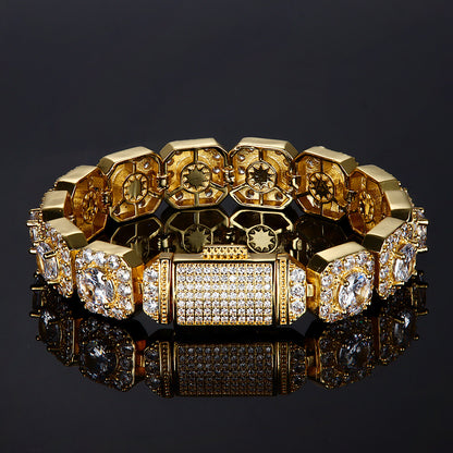 Flip Buckle Cube Rock Sugar Zircon Bracelet