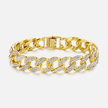 Full Diamond Cuban Men's Gold Bracelet