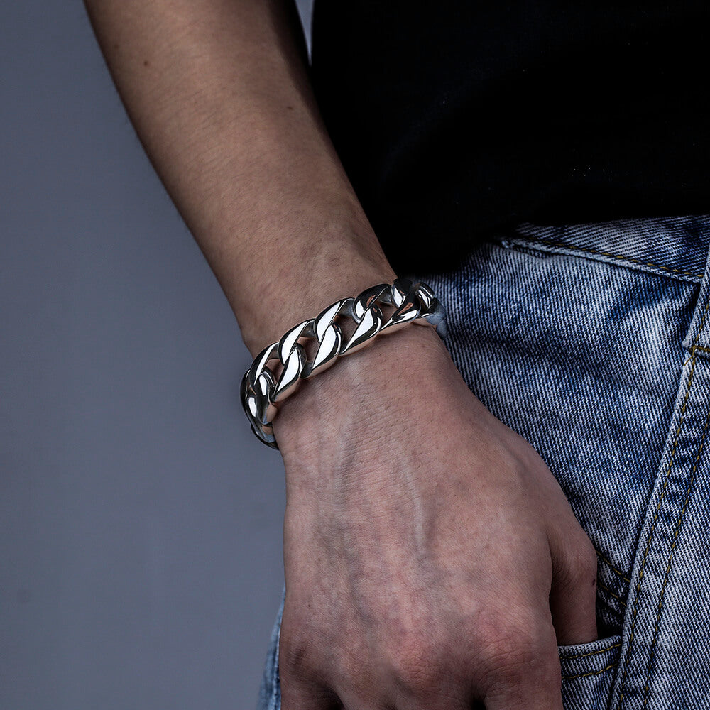 Ghost Pattern Stainless Steel Cuban Bracelet