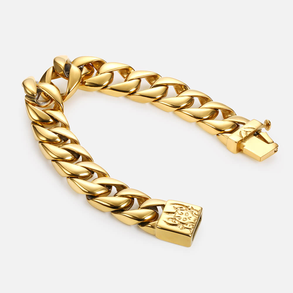 Ghost Pattern Stainless Steel Cuban Bracelet