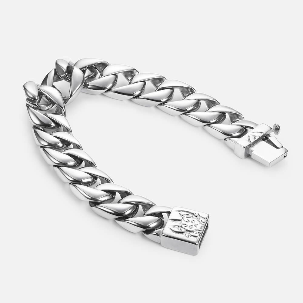 Ghost Pattern Stainless Steel Cuban Bracelet