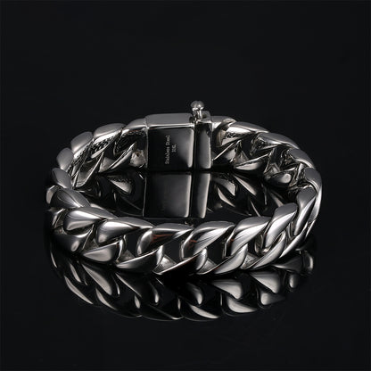 Ghost Pattern Stainless Steel Cuban Bracelet