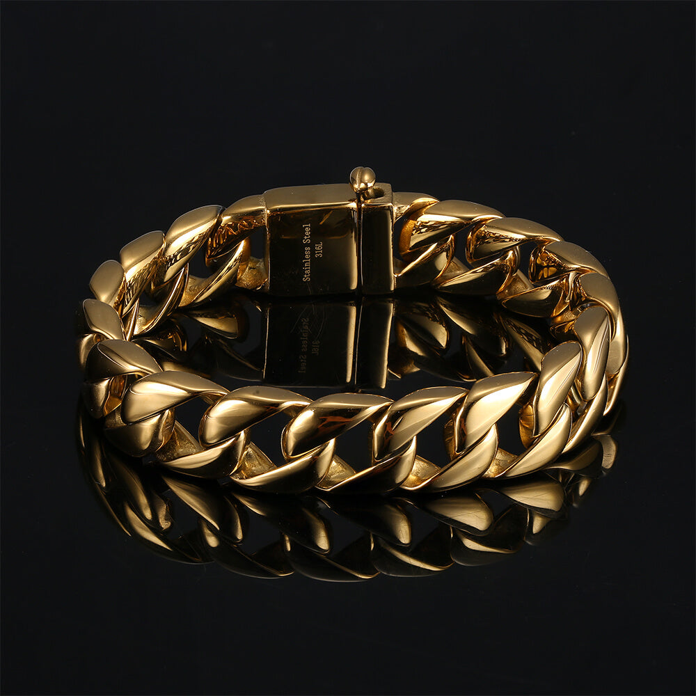 Ghost Pattern Stainless Steel Cuban Bracelet