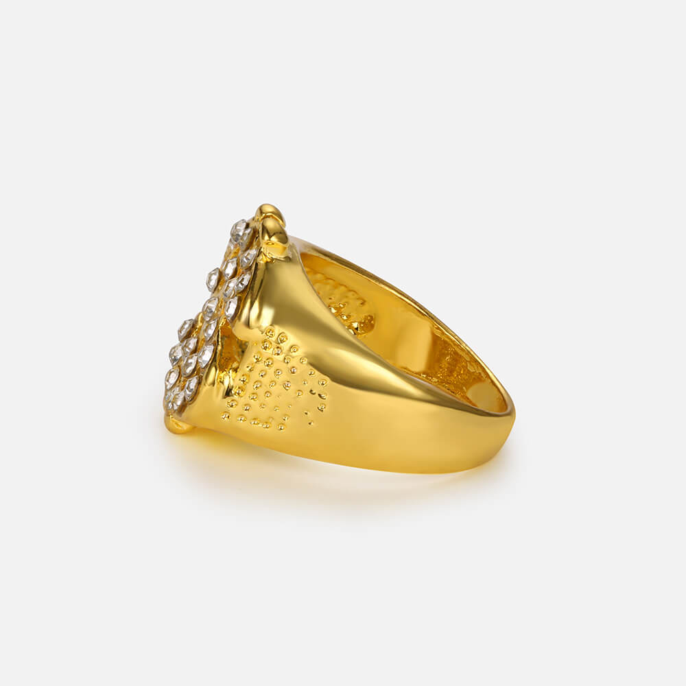 Golden Dollar Sign Hip Hop Ring