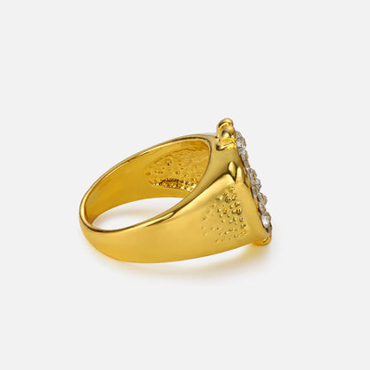 Golden Dollar Sign Hip Hop Ring