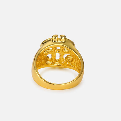 Golden Dollar Sign Hip Hop Ring