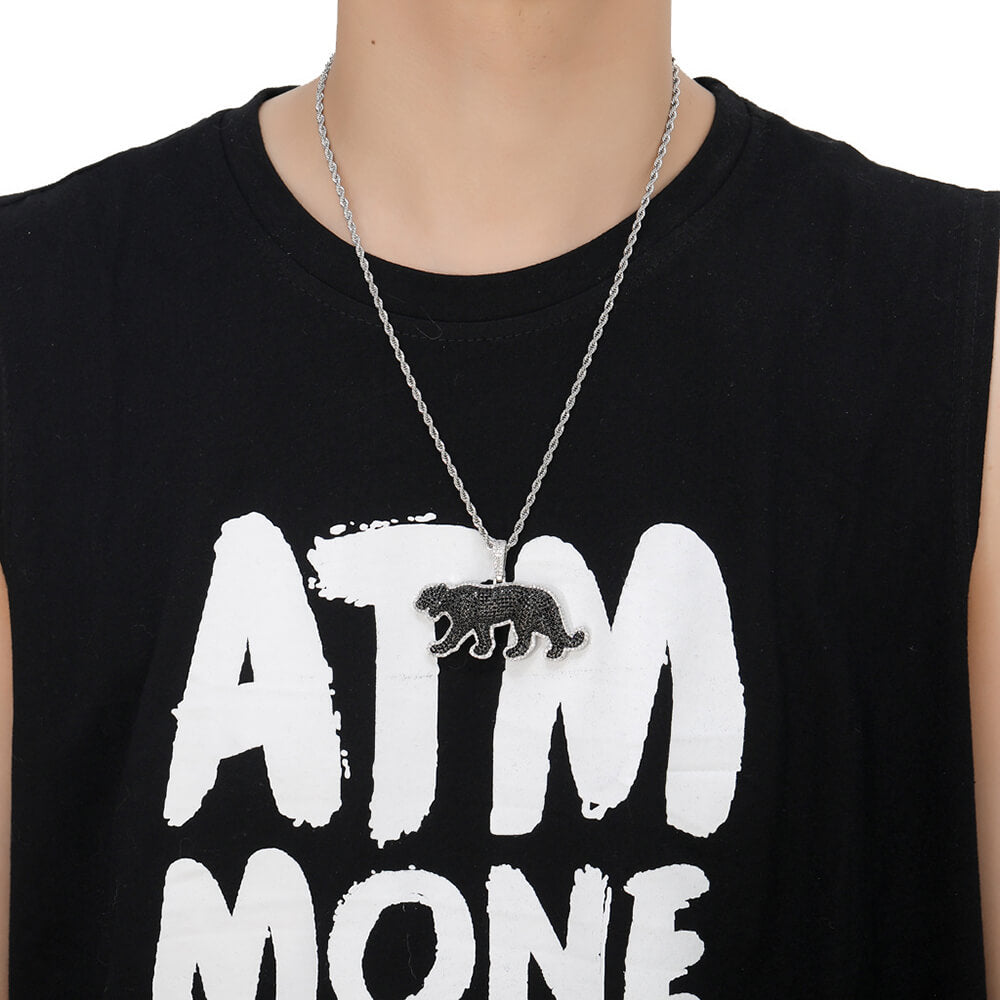 Hip-hop Black Leopard Pendant