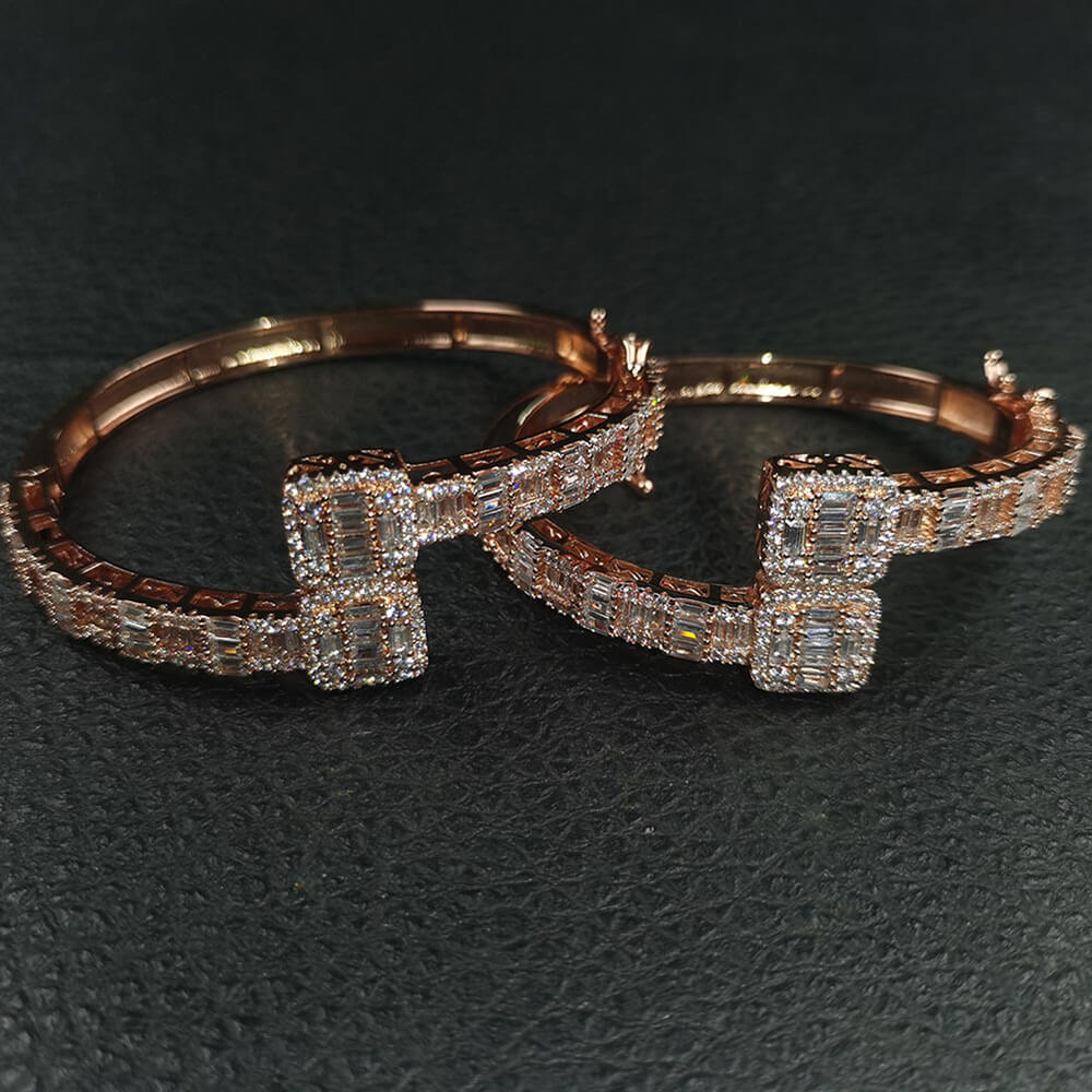 Hip-hop Cubic Zircon Gold Plated Bracelet