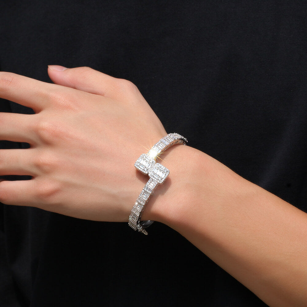 Hip-hop Cubic Zircon Gold Plated Bracelet