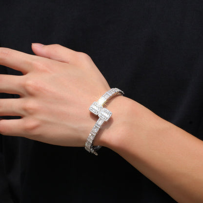Hip-hop Cubic Zircon Gold Plated Bracelet