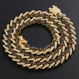 Hip-Hop Inlaid Colorful Diamond Alloy Butterfly Clasp Cuban Necklace03 | Iceremix.com