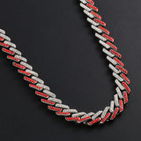 Hip-Hop Inlaid Colorful Diamond Alloy Butterfly Clasp Cuban Necklace05 | Iceremix.com