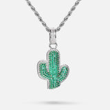 Hip Hop Cactus Inlaid Zircon Pendant