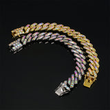 Hip Hop Cuban Chain Colorful Rhinestone Bracelet