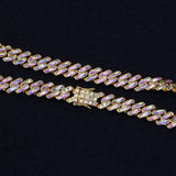 Hip Hop Cuban Chain Colorful Rhinestone Necklace