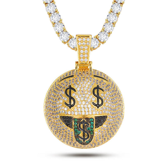 Hip Hop Emoji Micro Inlaid Zircon Pendant