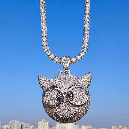 Hip Hop Glasses Little Devil Emoji Pendant01 | iceremix.com