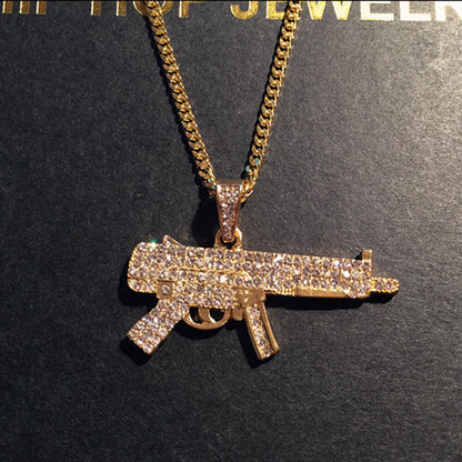 Hip Hop Gun Micro Zircon Pendant01 | iceremix.com